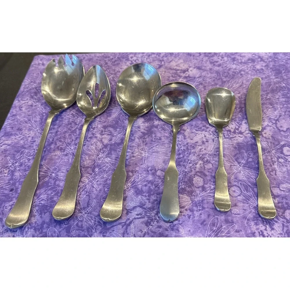 Oxford‎ Hall OXH59 Hostess Set Satin Wing Heel Tipped Stainless Set Of 6 #2